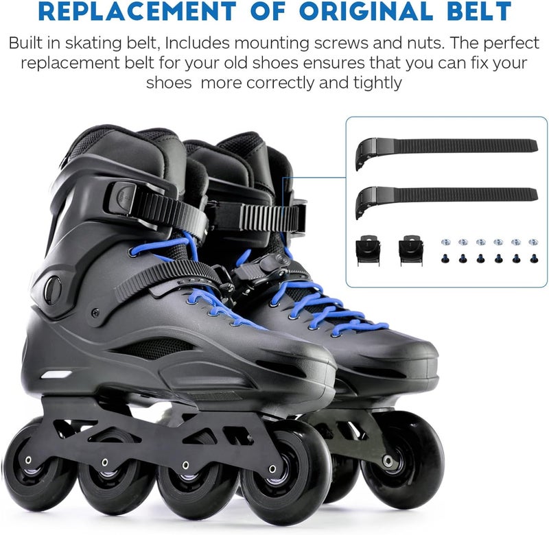 TOPPERFUN 2 Sets of Lnline Skate Replacement Straps, Adjustable Skate Universal Buckle Straps, Energy Buckle with Screw Nuts for Men Women Boys Grils - Image 3
